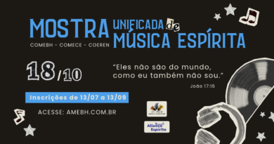 banner da mostra de música espírita